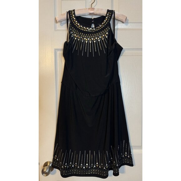 WHBM Dress M Medium 6 8 10 Studded Gold Silver Black Sleeveless Washable - Picture 14 of 15